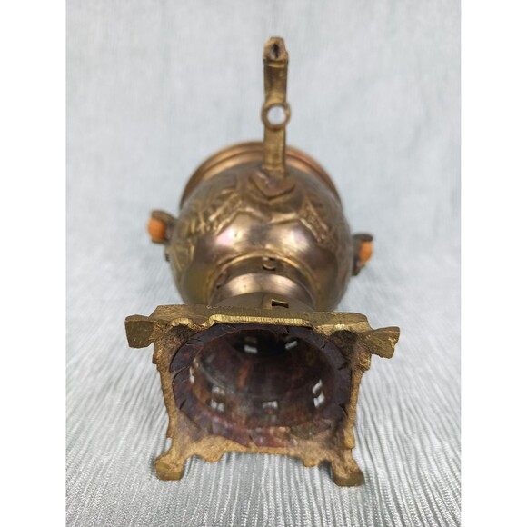 Mini Copper Samovar Water Heater Tea Kettle For Decoration Metal Art Shelf Decor - Picture 10 of 11